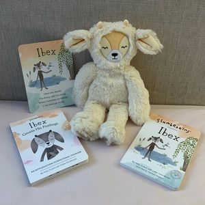 Slumberkins Buttercup Ibex Kin with both books and affirmation card